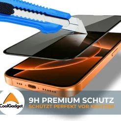 Blickschutzfolie für iPhone 12 / 12 Pro mit Montagerahmen - iPhone 12 / 12 Pro Sichtschutz