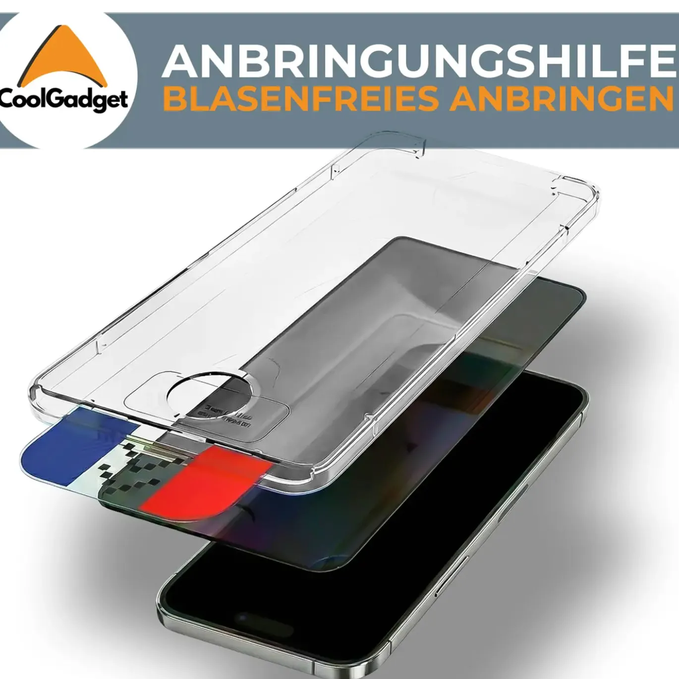 Blickschutzfolie für iPhone 13 Pro mit Montagerahmen - iPhone 13 Pro Sichtschutz