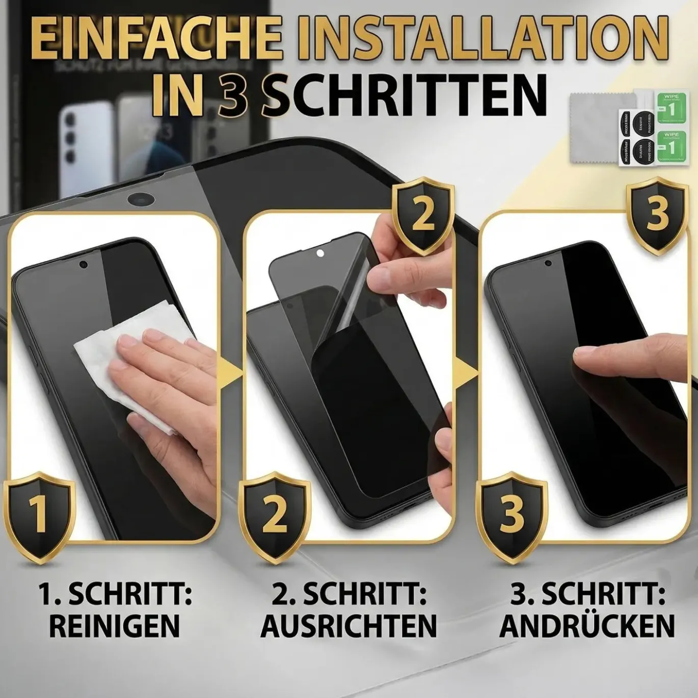 Blickschutzfolie für Samsung Galaxy A27 5G - Premium Sichtschutz & Panzerglas