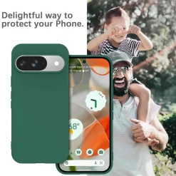 Google Pixel 9 - Silikon Case mit Mikrofaser-Innenseite