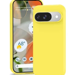 Google Pixel 9 - Silikon Case mit Mikrofaser-Innenseite
