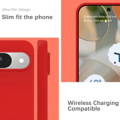 Google Pixel 9 - Silikon Case mit Mikrofaser-Innenseite
