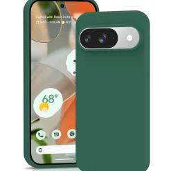 Google Pixel 9 - Silikon Case mit Mikrofaser-Innenseite