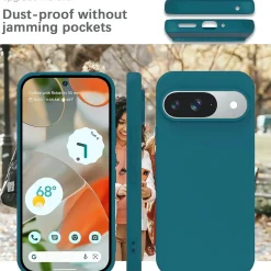 Google Pixel 9 - Silikon Case mit Mikrofaser-Innenseite