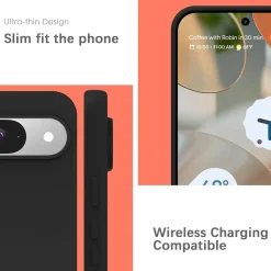 Google Pixel 9 - Silikon Case mit Mikrofaser-Innenseite