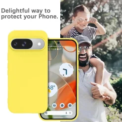 Google Pixel 9 - Silikon Case mit Mikrofaser-Innenseite