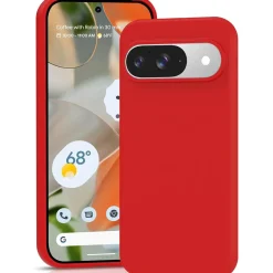Google Pixel 9 - Silikon Case mit Mikrofaser-Innenseite