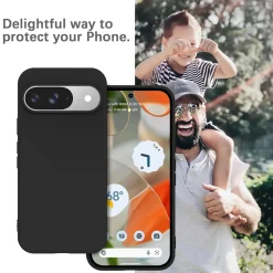Google Pixel 9 - Silikon Case mit Mikrofaser-Innenseite