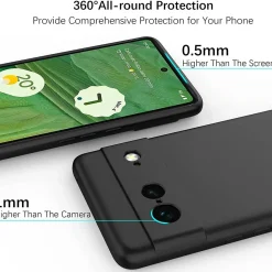 Google Pixel 7 - Slim Silikon Backcover Schwarz