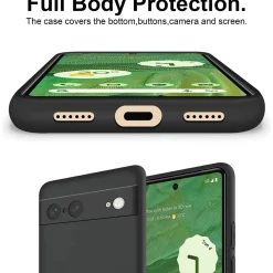 Google Pixel 7 - Slim Silikon Backcover Schwarz