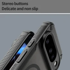 Google Pixel 9 - Stoßfestes MagSafe Case in Schwarz mit halbtransparenter Rückseite