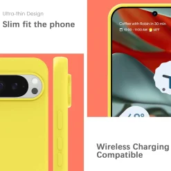 Google Pixel 9 Pro - Silikon Case mit Mikrofaser-Innenseite