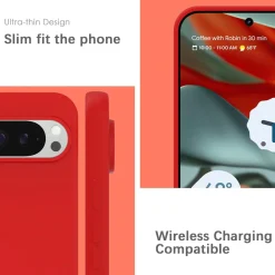 Google Pixel 9 Pro - Silikon Case mit Mikrofaser-Innenseite