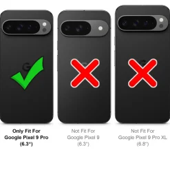 Google Pixel 9 Pro - Stoßfestes MagSafe Case in Schwarz mit halbtransparenter Rückseite