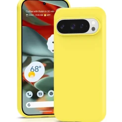 Google Pixel 9 Pro XL - Silikon Case mit Mikrofaser-Innenseite