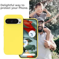 Google Pixel 9 Pro XL - Silikon Case mit Mikrofaser-Innenseite