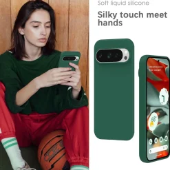 Google Pixel 9 Pro XL - Silikon Case mit Mikrofaser-Innenseite