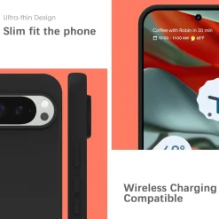 Google Pixel 9 Pro XL - Silikon Case mit Mikrofaser-Innenseite