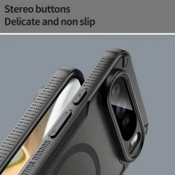 Google Pixel 10 Pro XL - Stoßfestes MagSafe Case in Schwarz mit halbtransparenter Rückseite
