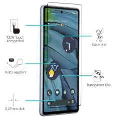 Google Pixel 7a - 9H Displayschutzfolie 2x Display & Kamera