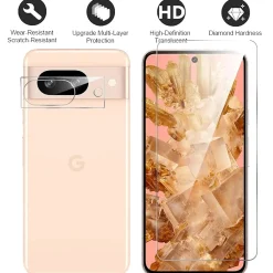 Google Pixel 8a - 9H Displayschutzfolie 2x Display & Kamera