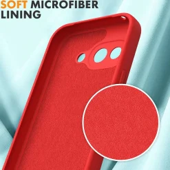 Google Pixel 9a - Silikon Case mit Mikrofaser-Innenseite