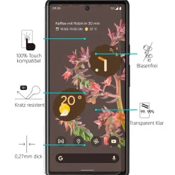 Google Pixel 6 Pro - 9H Displayschutzfolie 2x Display & Kamera