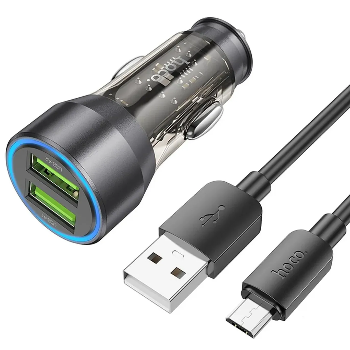 Hoco Kfz-Ladegerät - NZ12 microUSB - Schwarz
