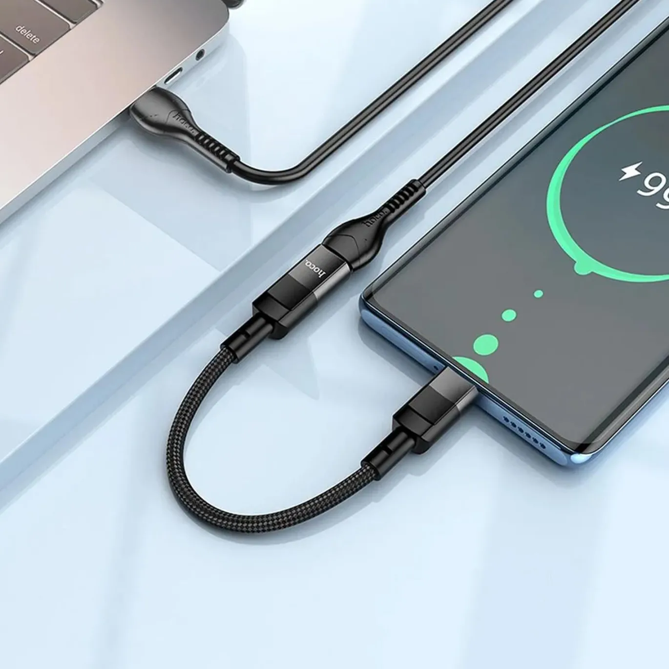 Hoco U107 USB-C auf Lightning Adapter- Schwarz