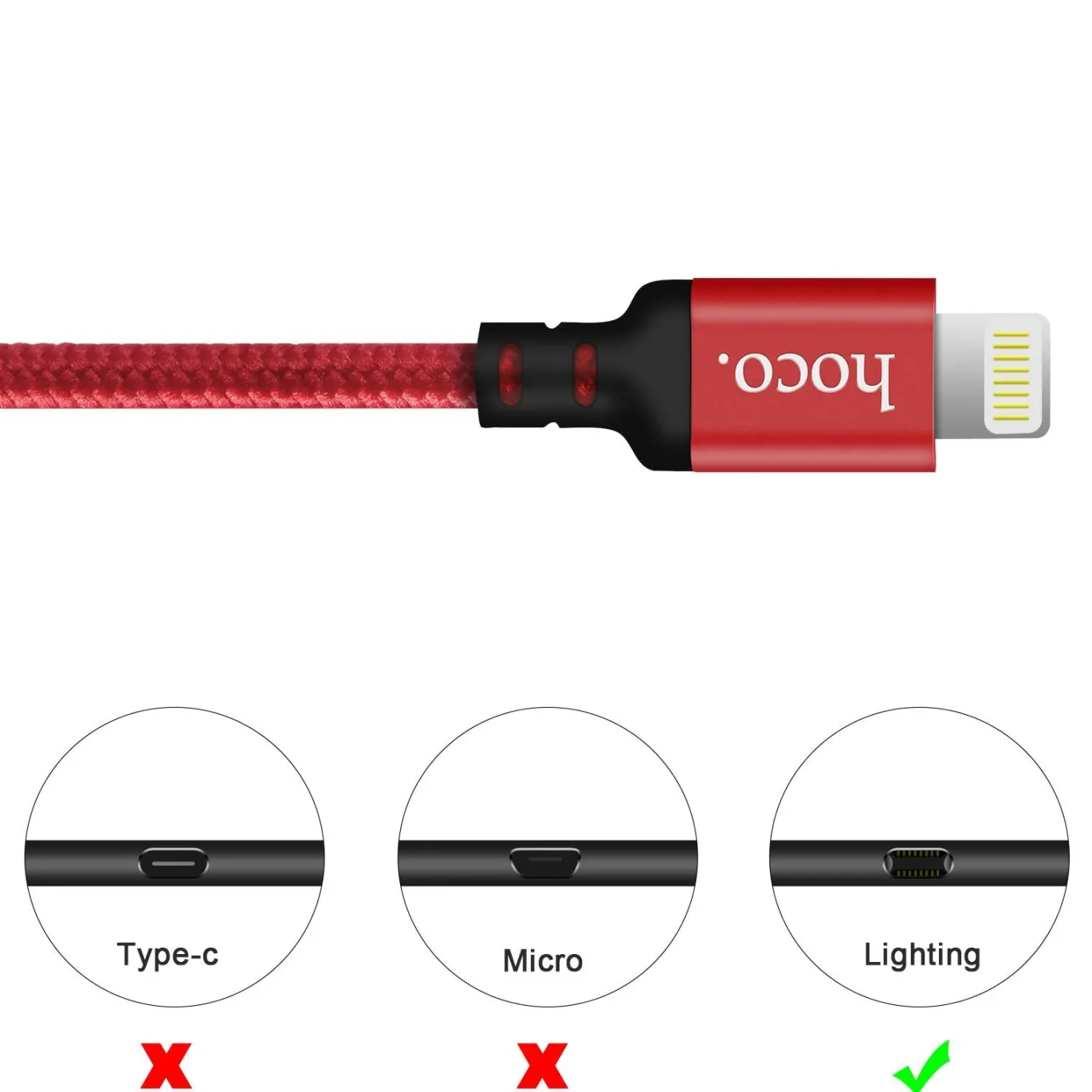 Hoco USB Kabel - X14 Lightning - 1M