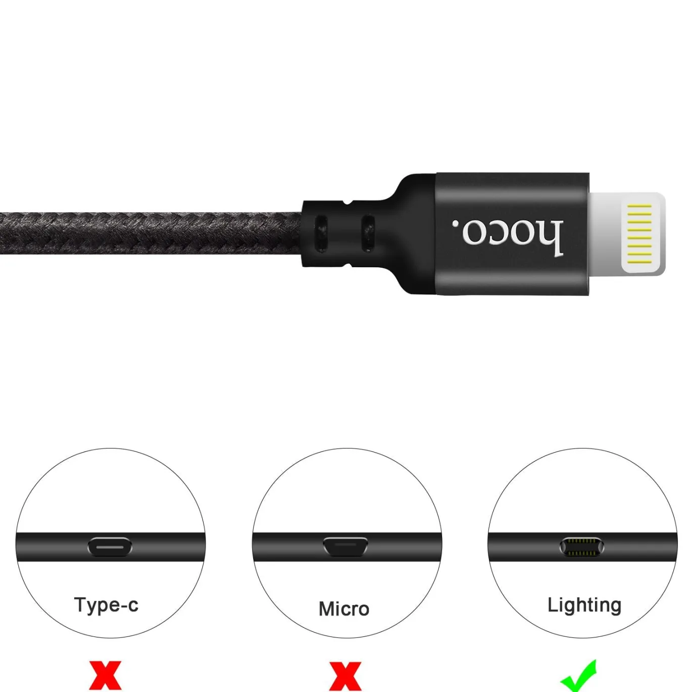 Hoco USB Kabel - X14 Lightning - 1M