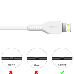 Hoco USB Kabel - X20 Lightning - 2M