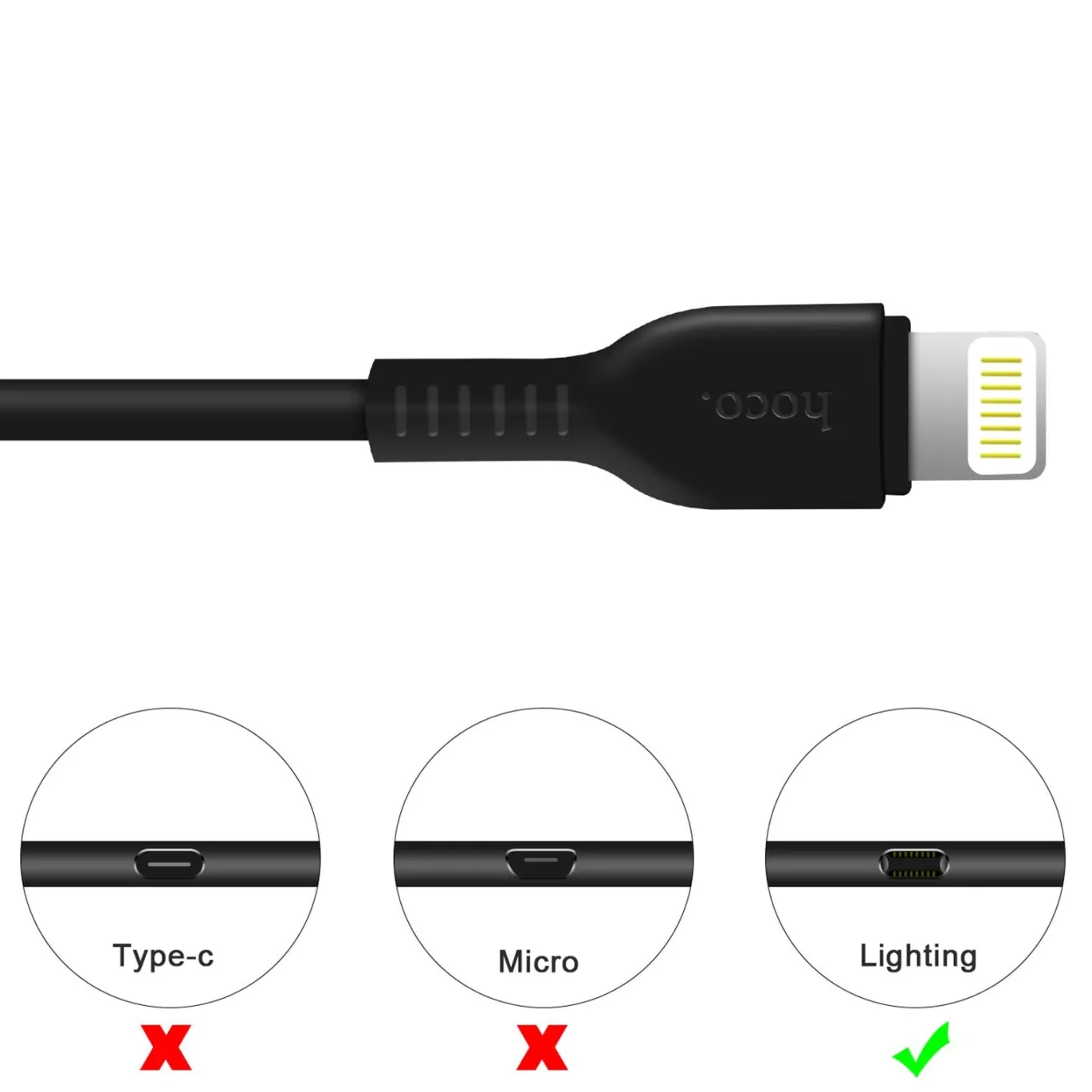 Hoco USB Kabel - X20 Lightning - 2M