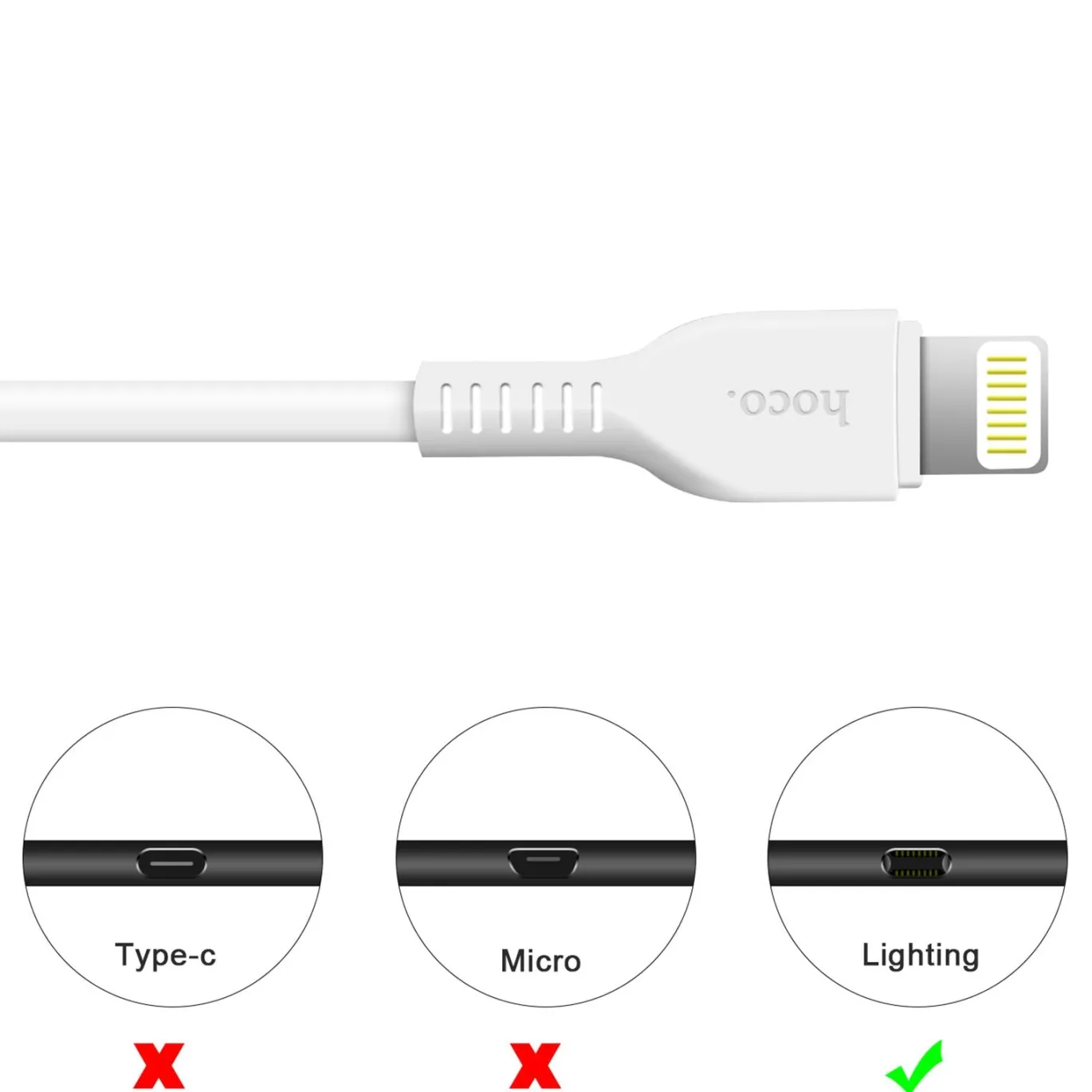 Hoco USB Kabel - X20 Lightning - 1M