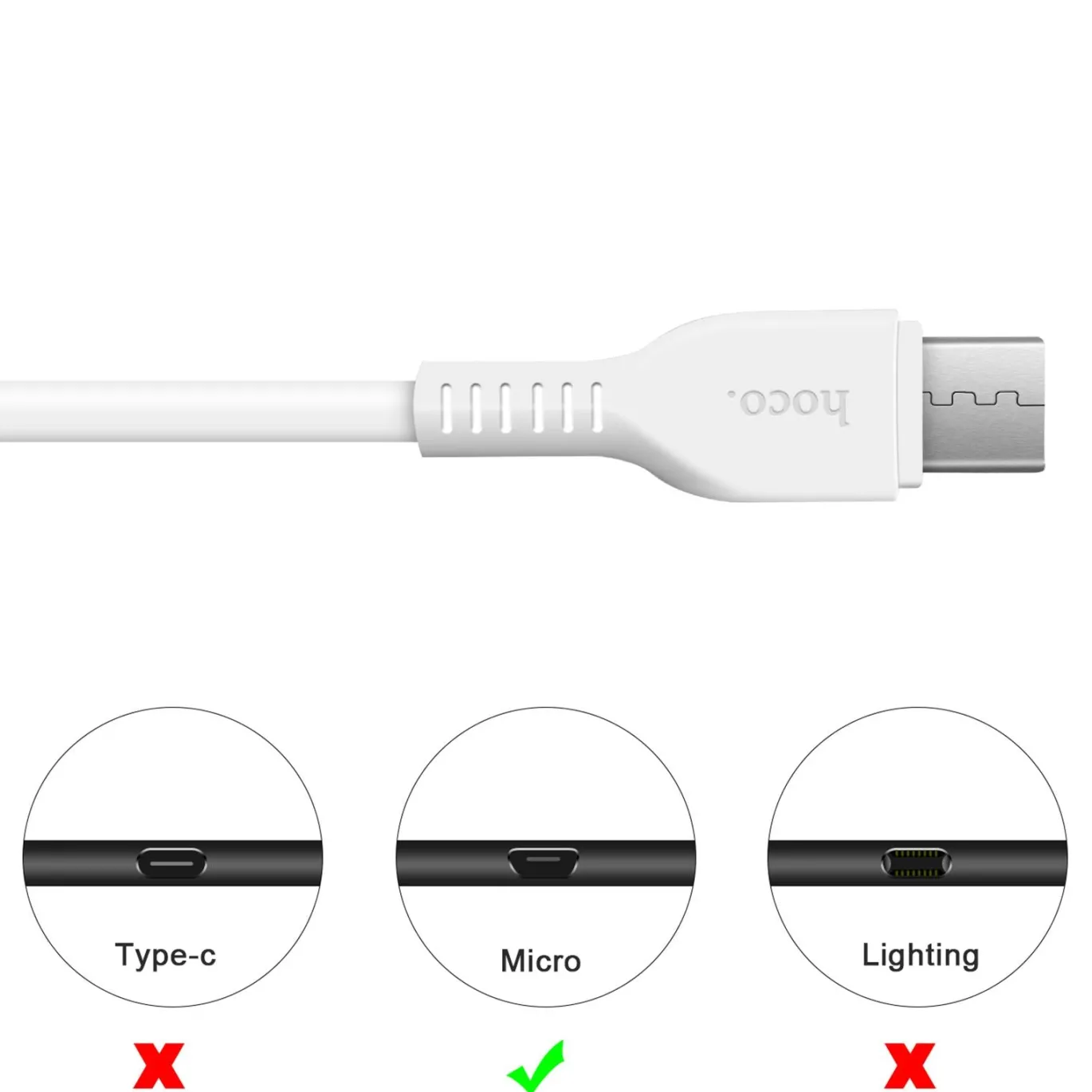 Hoco USB Kabel - X20 microUSB - 1M
