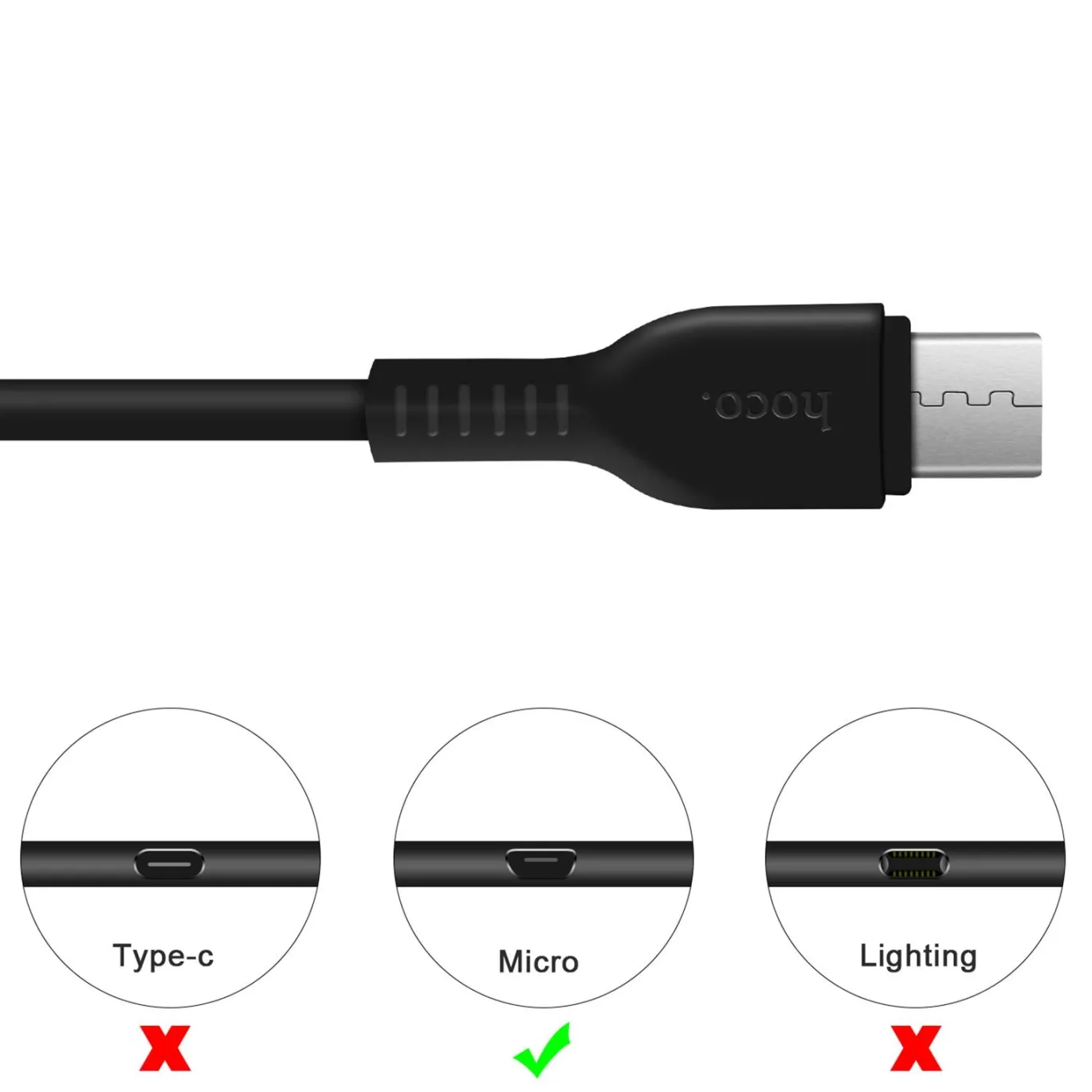 Hoco USB Kabel - X20 microUSB - 3M