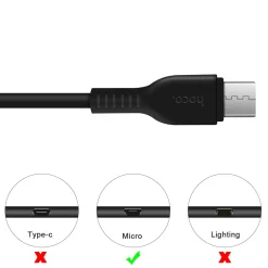 Hoco USB Kabel - X20 microUSB - 2M