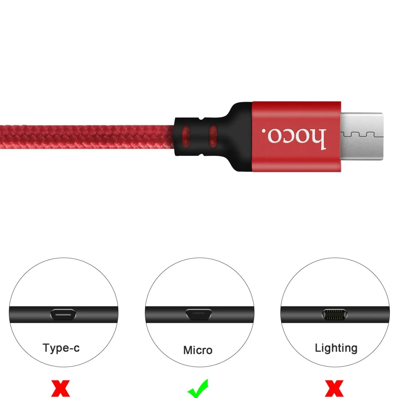 Hoco USB Kabel - X14 microUSB - 2M