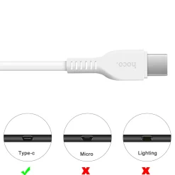 Hoco USB Kabel - X20 Type C - 1M