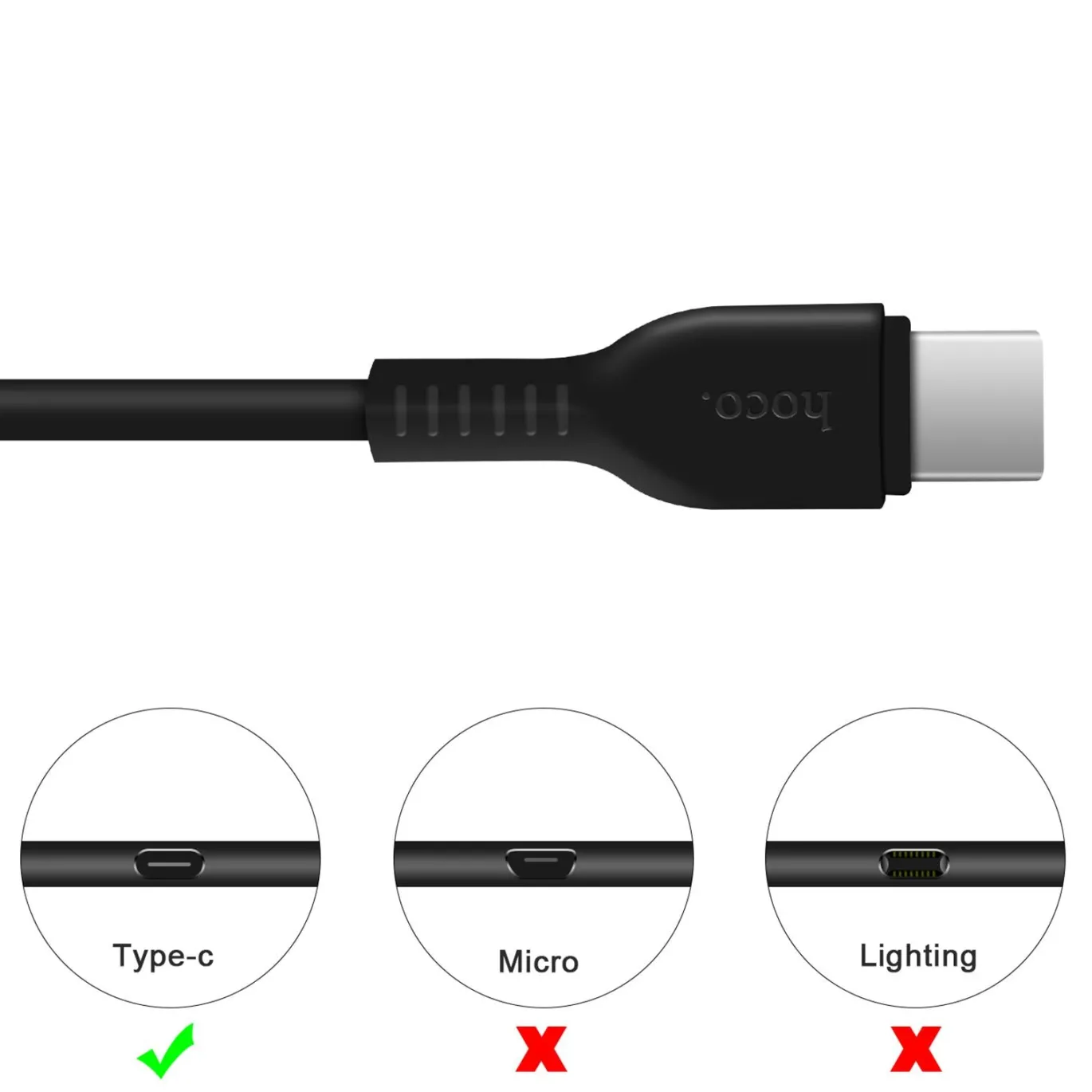 Hoco USB Kabel - X20 Type C - 3M