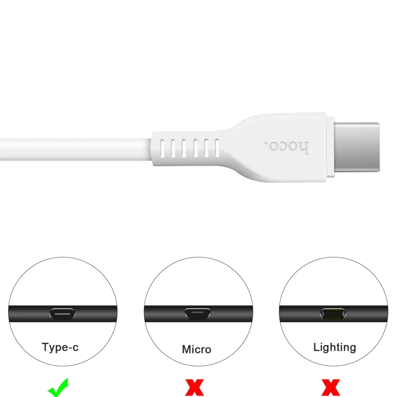 Hoco USB Kabel - X20 Type C - 2M