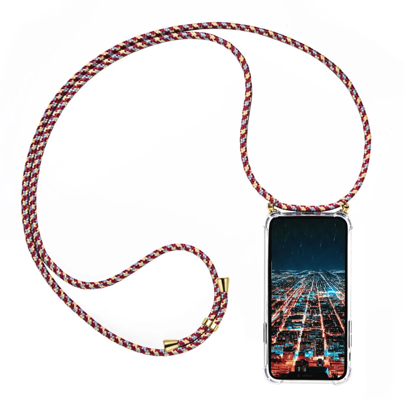 Huawei P40 Lite E - Transparente Hülle mit Handykette