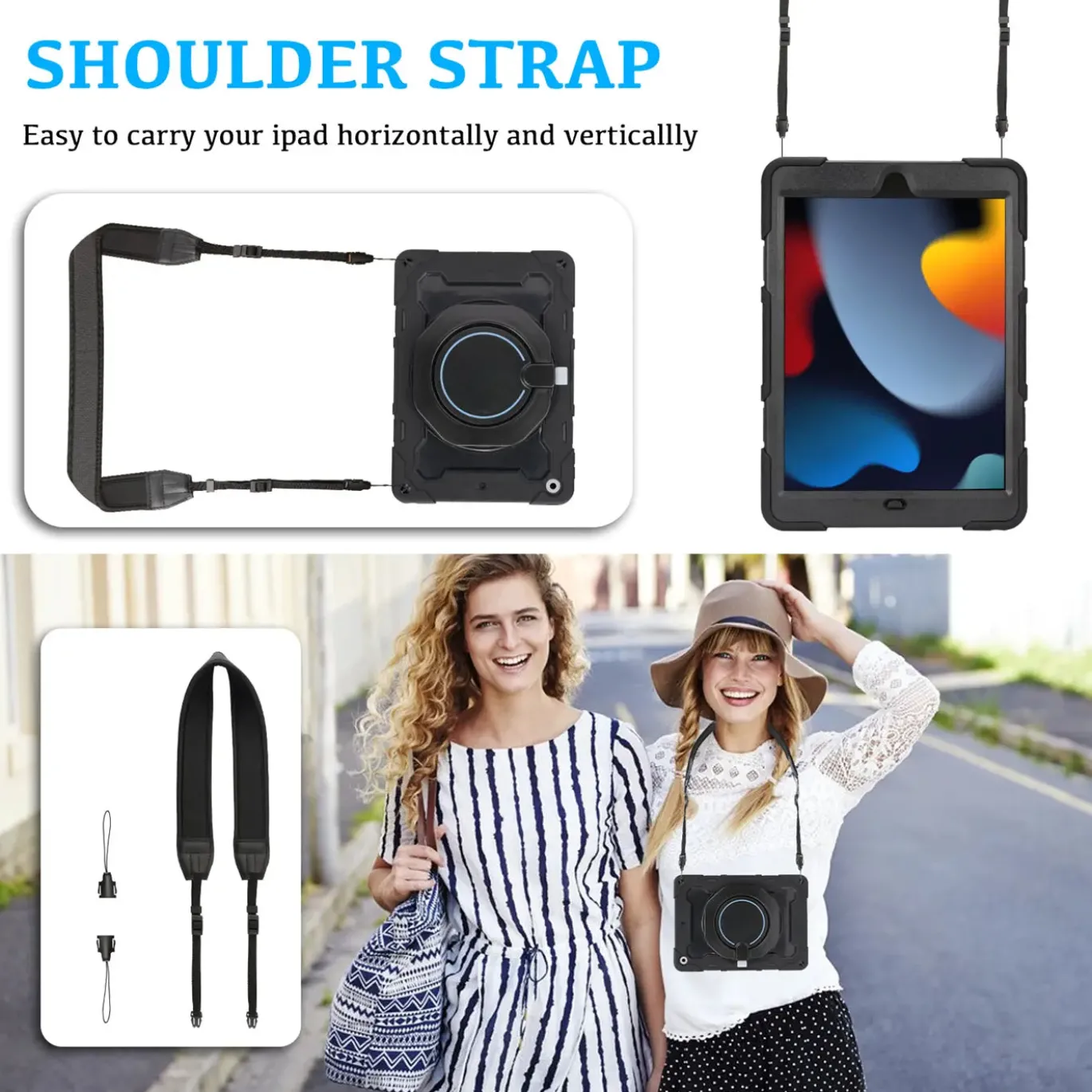 iPad (7.–9. Gen.) - Armor Case mit Ständer & Schultergurt