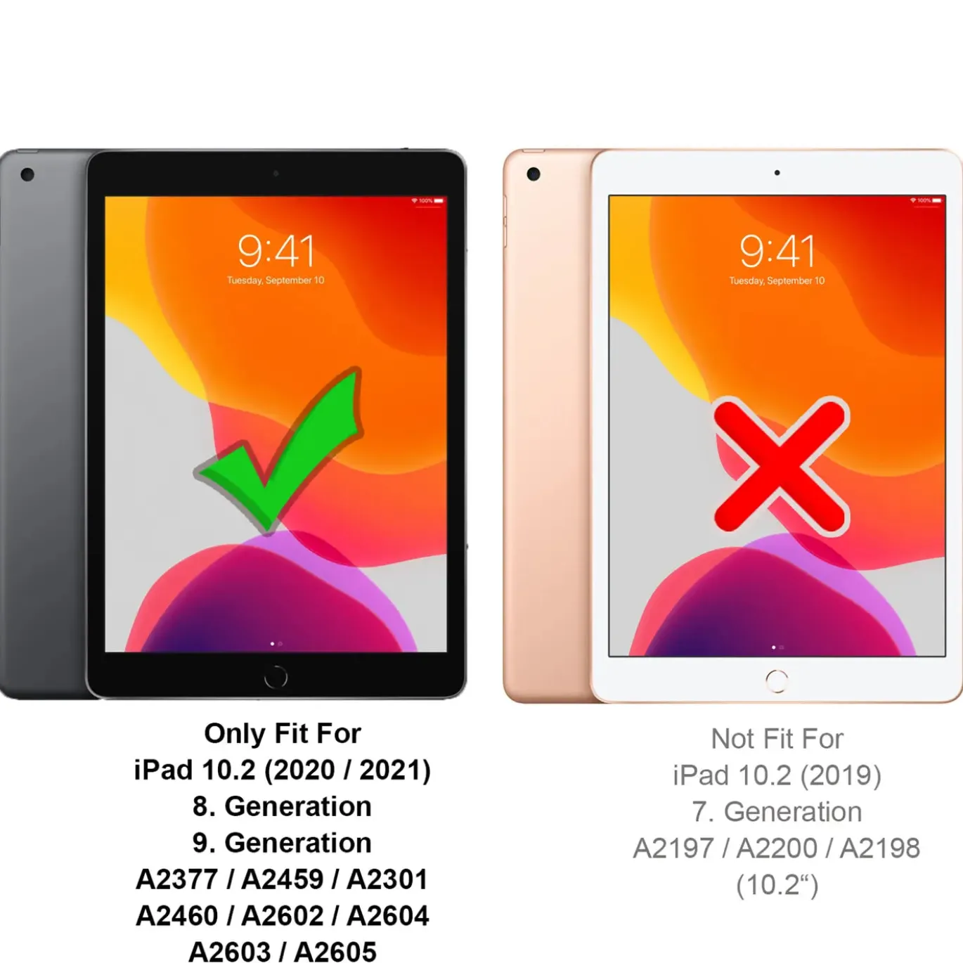 iPad (7.–9. Gen.) - Tablet Klapphülle im Jeanslook