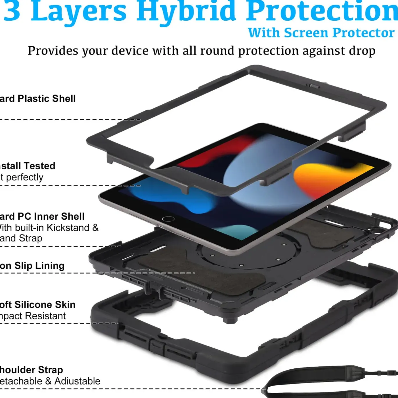 iPad mini (6. Gen.) - Armor Case mit Ständer & Schultergurt