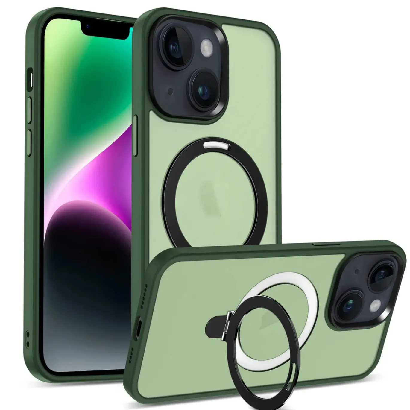 iPhone 13 / 14 - Farbige MagSafe Hülle mit Ring