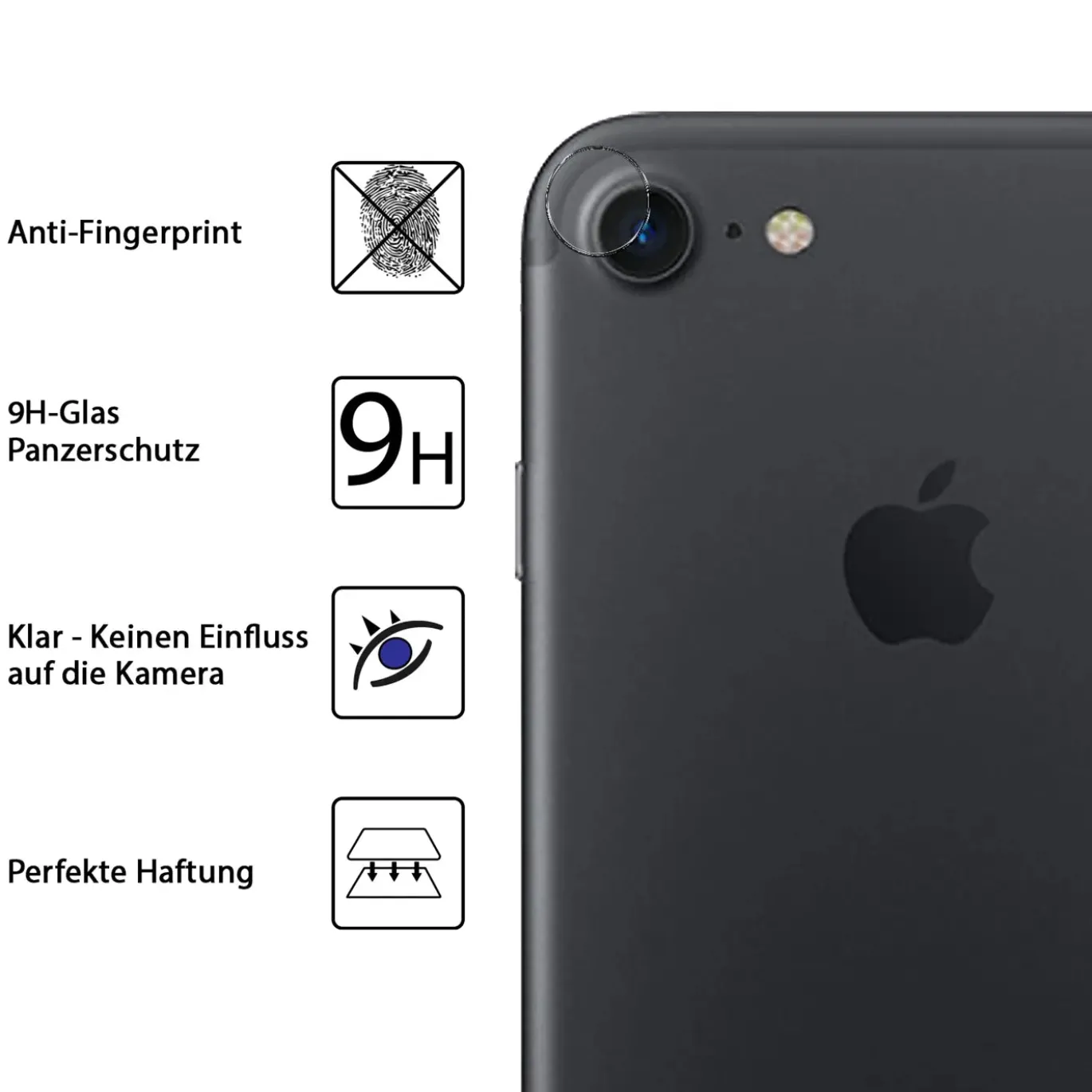 iPhone 7 / 8 / SE 2 / SE 3 - 9H Displayschutzfolie 2x Display & Kamera