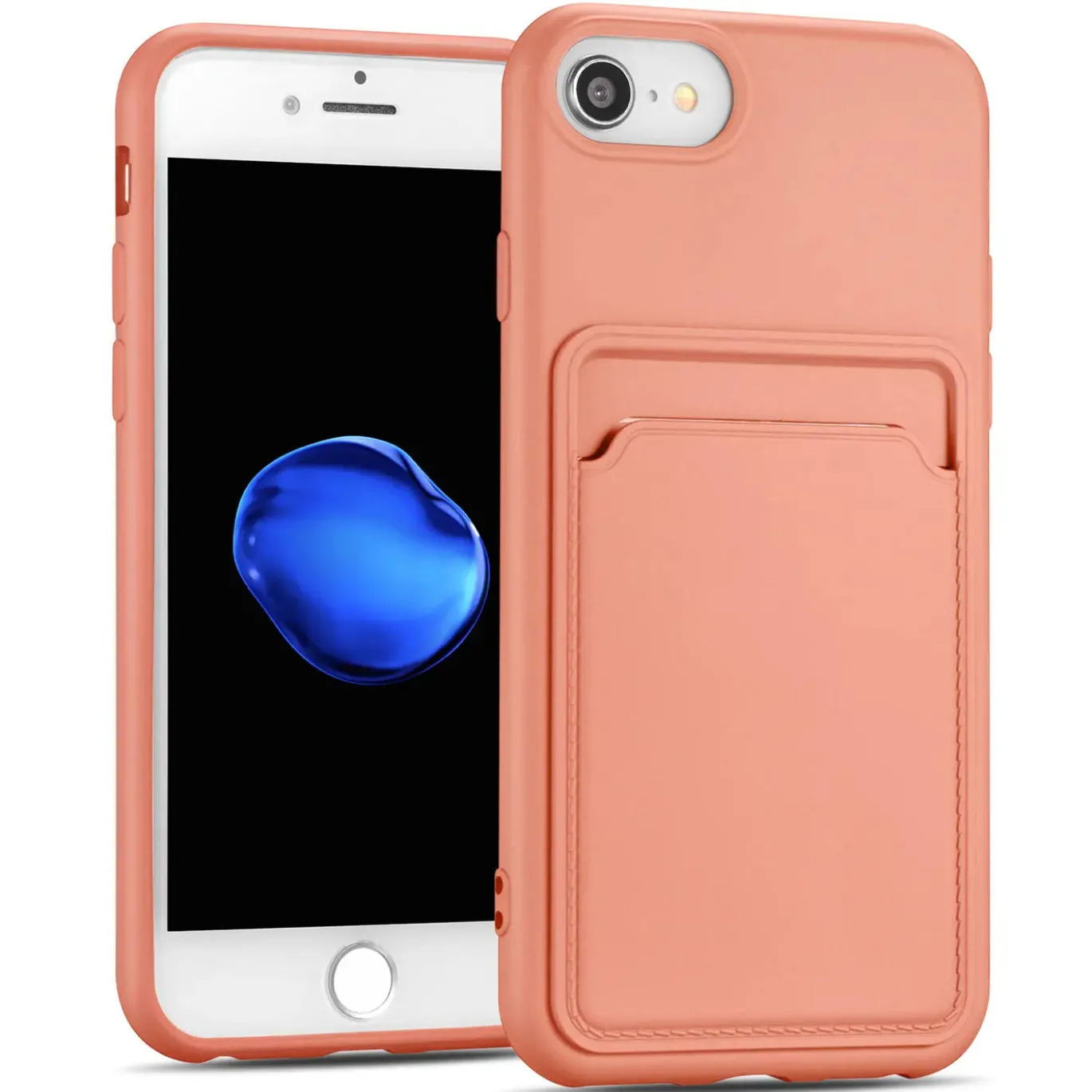 iPhone 7 / 8 / SE 2 / SE 3 - Silikonhülle mit Kartenfach & Kameraschutz