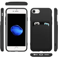 iPhone 7 / 8 / SE 2 / SE 3 - Silikonhülle mit Kartenfach & Kameraschutz