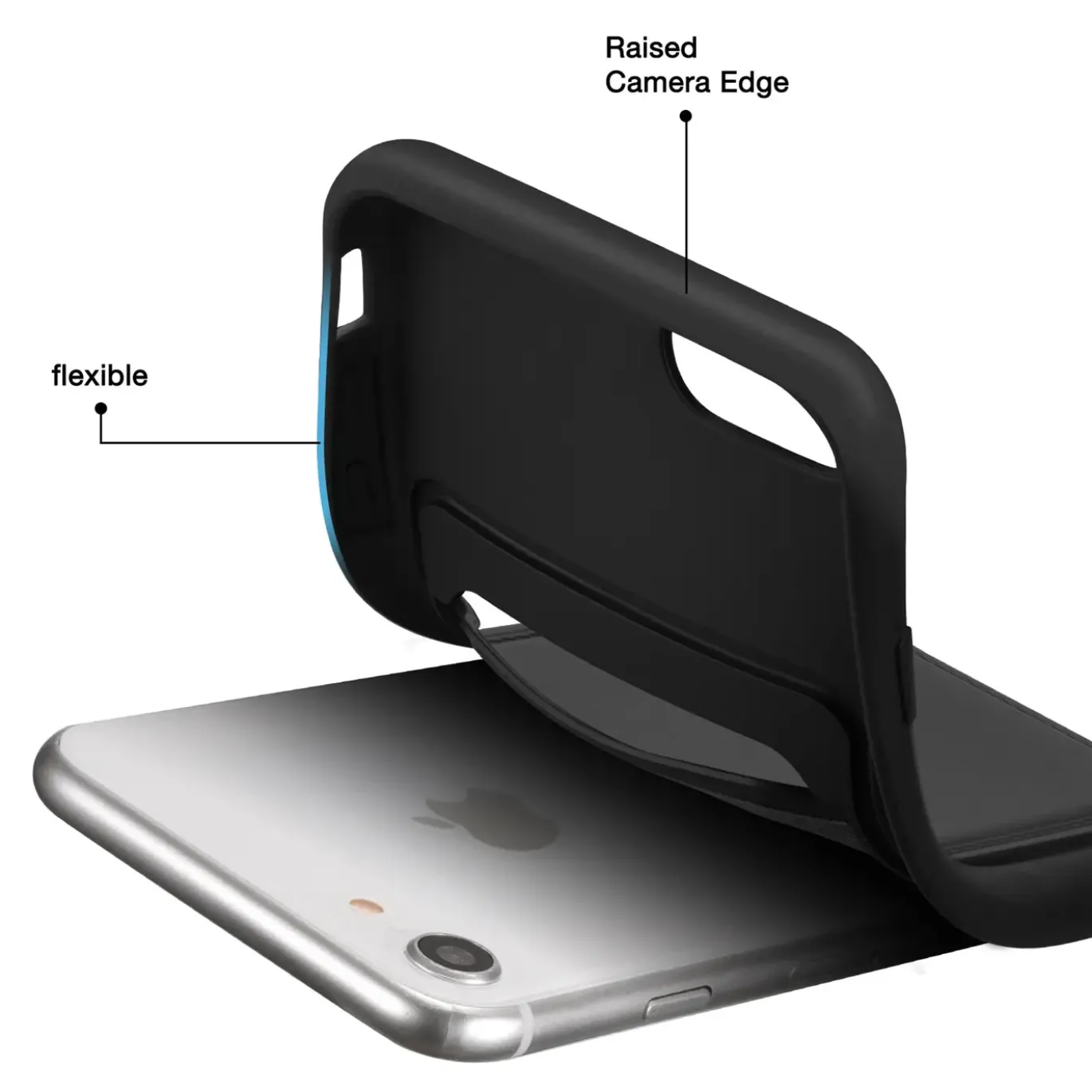 iPhone 7 / 8 / SE 2 / SE 3 - Silikonhülle mit Kartenfach & Kameraschutz